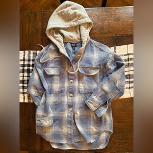 BDG Blue and Tan Hooded Jacket